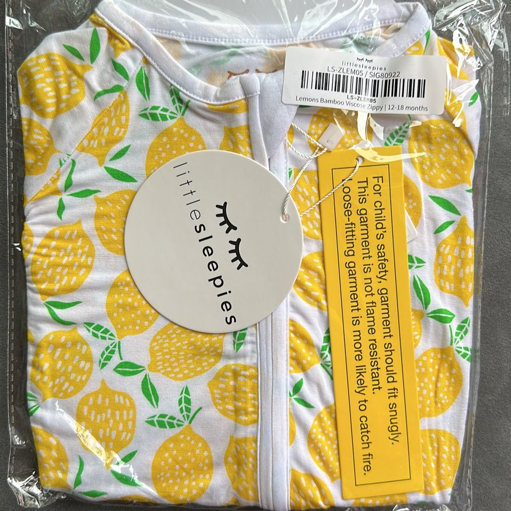 NIB Lemon Little Sleepies zippy!